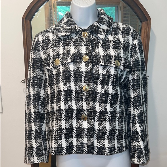 J. Crew Houndstooth Tweed Cropped Jacket 4 - Picture 1 of 8